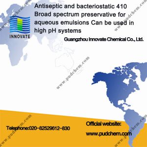 Antiseptic and bacteriostatic 410 Broad spectrum preservative for aqueous emulsions Can be used in high pH systems